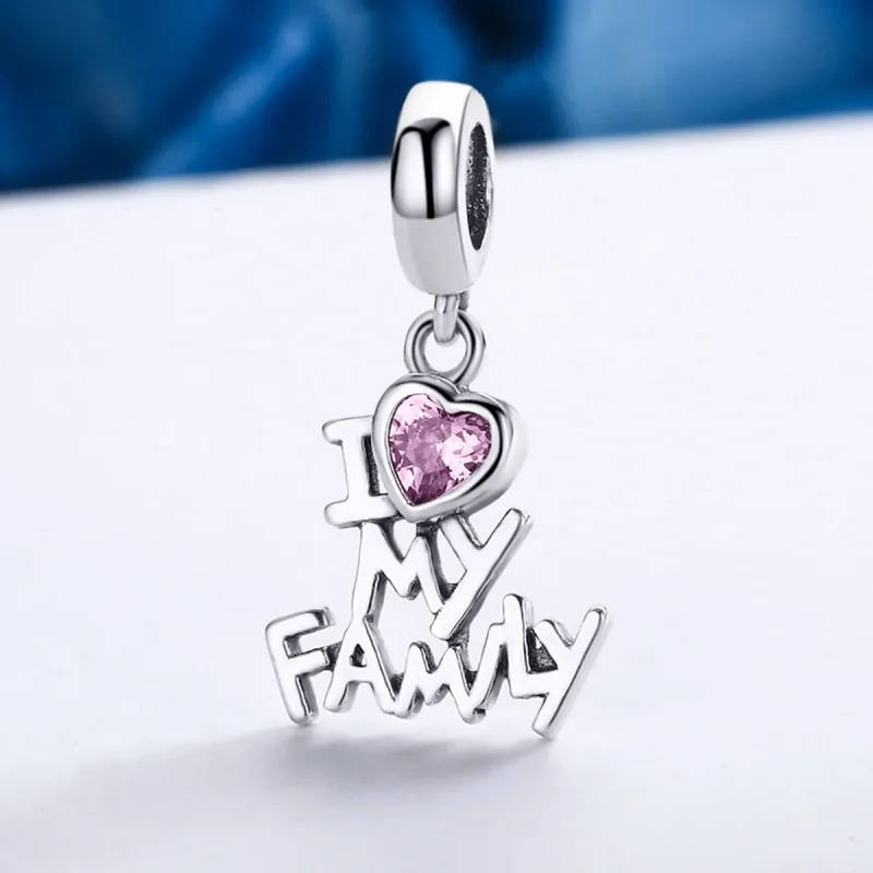 (immagine per) Charm Pendente tipo Pandora Amo la mia famiglia - SCC251 - Visualizza 4