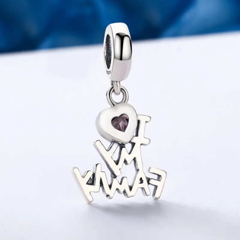 (immagine per) Charm Pendente tipo Pandora Amo la mia famiglia - SCC251 - Visualizza 5