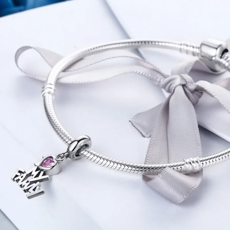 (immagine per) Charm Pendente tipo Pandora Amo la mia famiglia - SCC251 - Visualizza 6