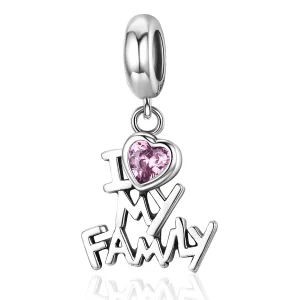 (immagine per) Charm Pendente tipo Pandora Amo la mia famiglia - SCC251