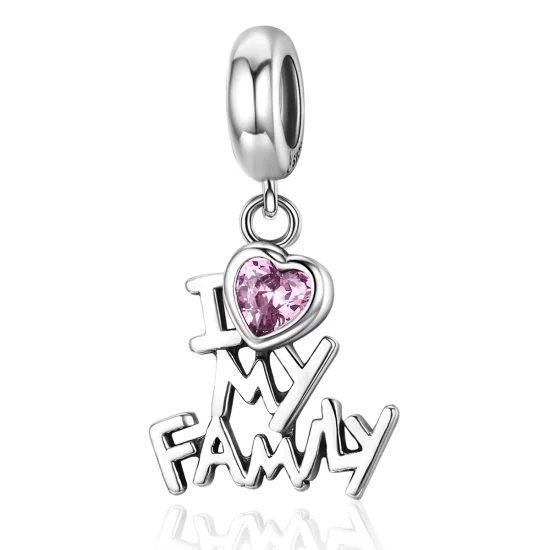 (immagine per) Charm Pendente tipo Pandora Amo la mia famiglia - SCC251