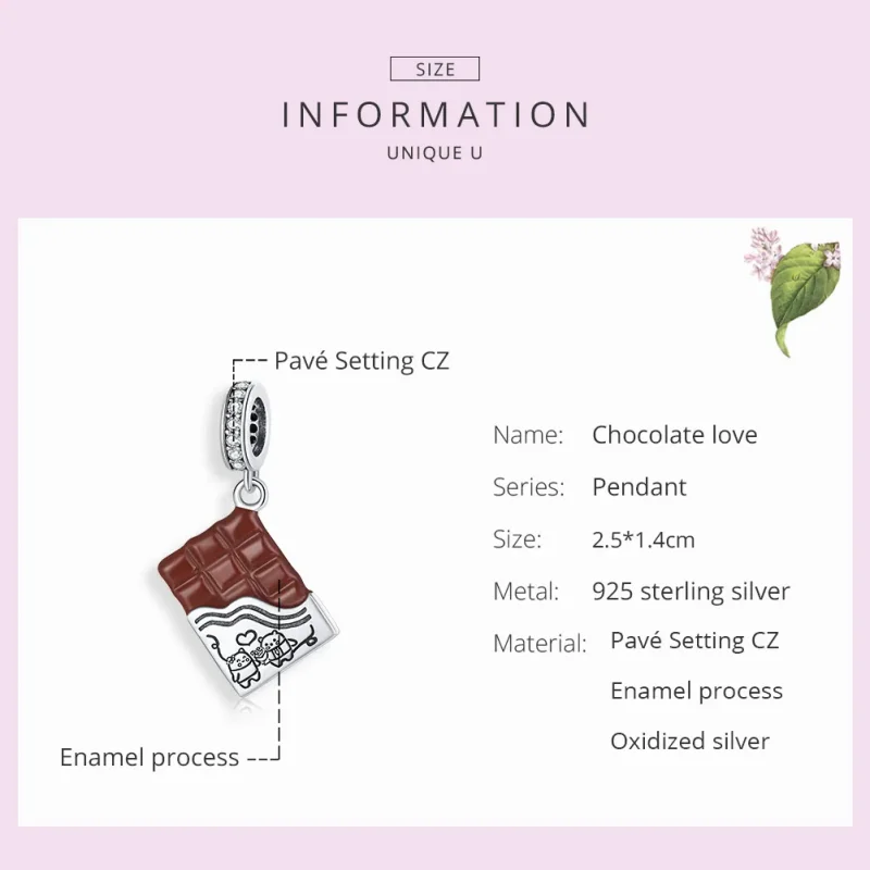 (immagine per) Charm Pendente tipo Pandora Amore al cioccolato - SCC1782 - Visualizza 7