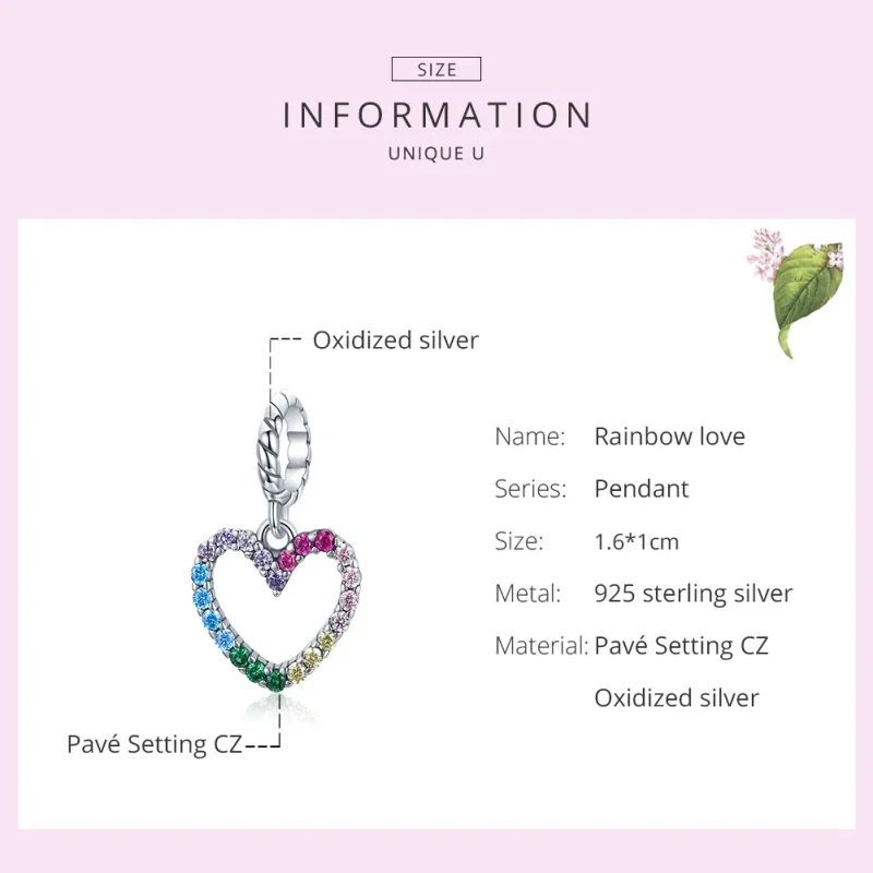 (immagine per) Charm Pendente tipo Pandora Amore arcobaleno - SCC1851 - Visualizza 5
