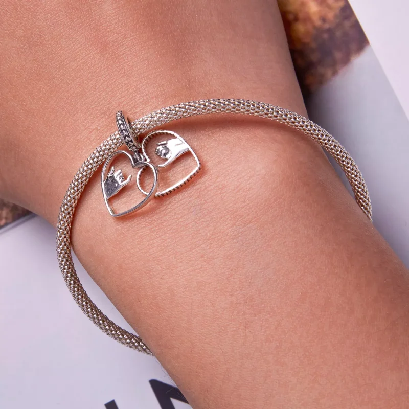 (immagine per) Charm Pendente tipo Pandora Amore mano nella mano - SCC2270 - Visualizza 6