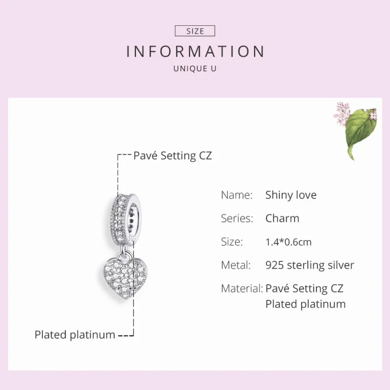 (immagine per) Charm Pendente tipo Pandora Amore splendente - BSC211 - Visualizza 6
