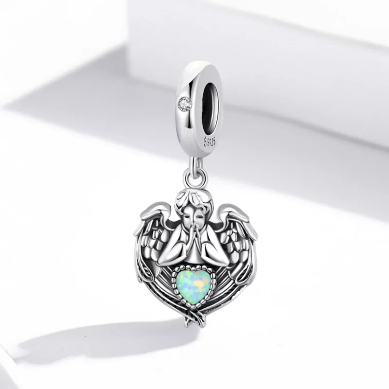 (immagine per) Charm Pendente tipo Pandora Angelo prega amore - BSC568 - Visualizza 2