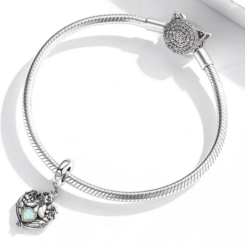 (immagine per) Charm Pendente tipo Pandora Angelo prega amore - BSC568 - Visualizza 3