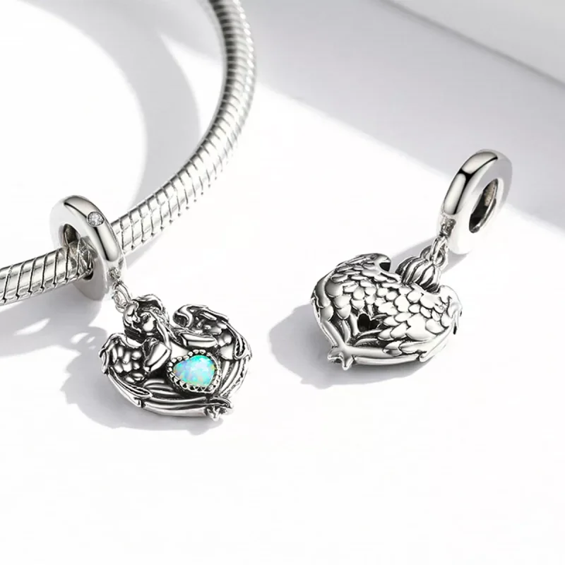 (immagine per) Charm Pendente tipo Pandora Angelo prega amore - BSC568 - Visualizza 4