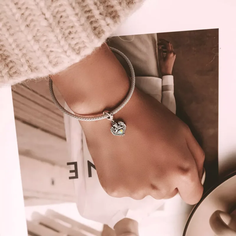 (immagine per) Charm Pendente tipo Pandora Angelo prega amore - BSC568 - Visualizza 6