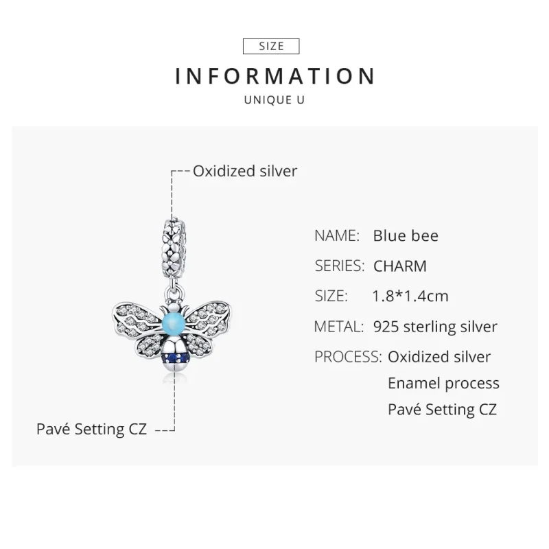 (immagine per) Charm Pendente tipo Pandora Ape Blu - SCC1480 - Visualizza 8