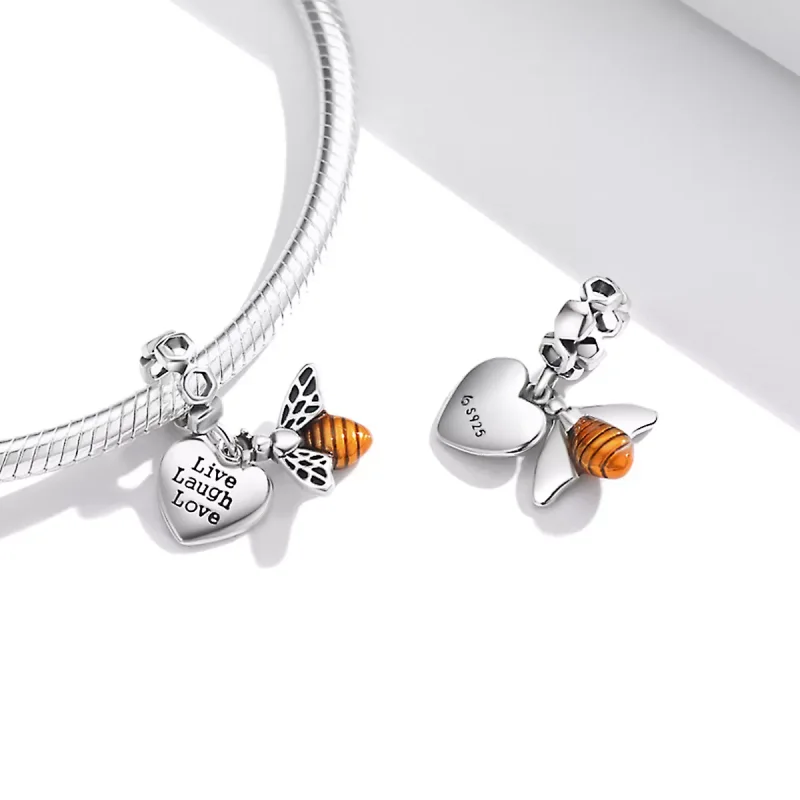 (immagine per) Charm Pendente tipo Pandora Api e cuori - BSC495 - Visualizza 4
