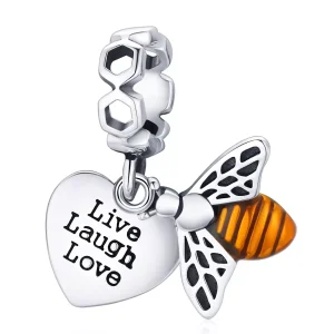 (immagine per) Charm Pendente tipo Pandora Api e cuori - BSC495