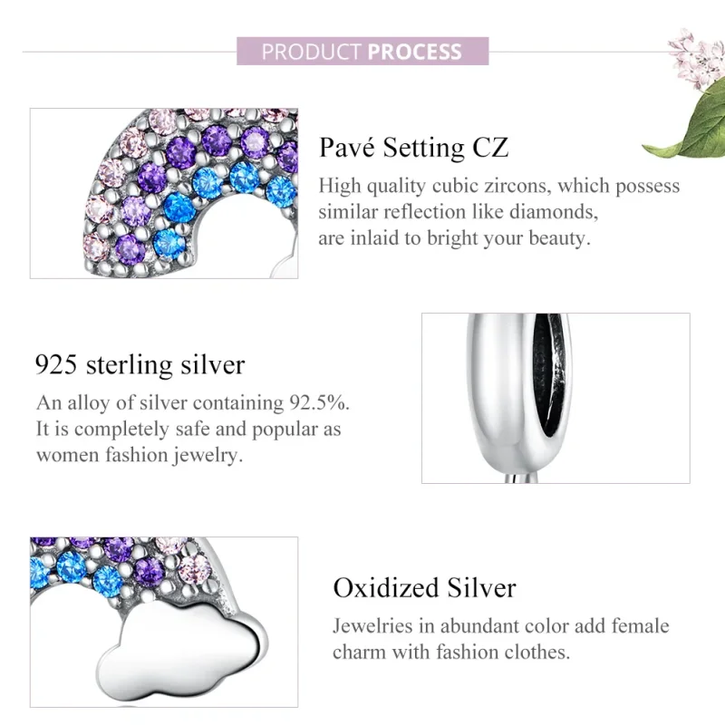 (immagine per) Charm Pendente tipo Pandora Arcobaleno colorato - SCC1625 - Visualizza 8