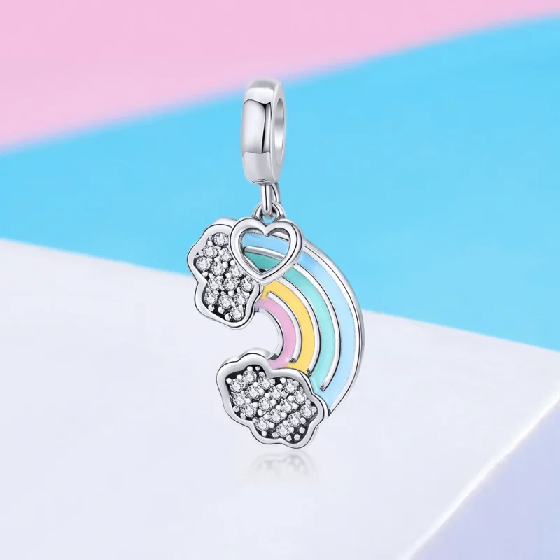 (immagine per) Charm Pendente tipo Pandora Arcobaleno dopo la pioggia - SCC905 - Visualizza 2