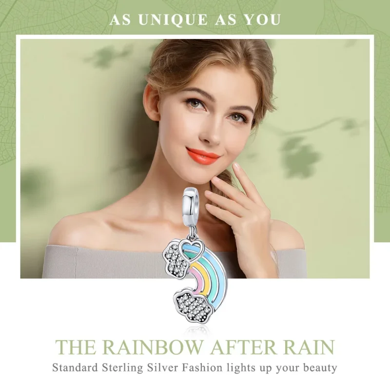 (immagine per) Charm Pendente tipo Pandora Arcobaleno dopo la pioggia - SCC905 - Visualizza 6