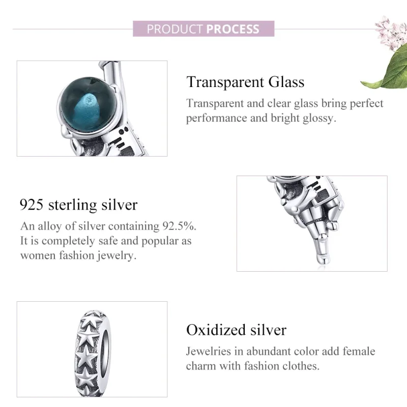 (immagine per) Charm Pendente tipo Pandora Astronauta - BSC202 - Visualizza 8