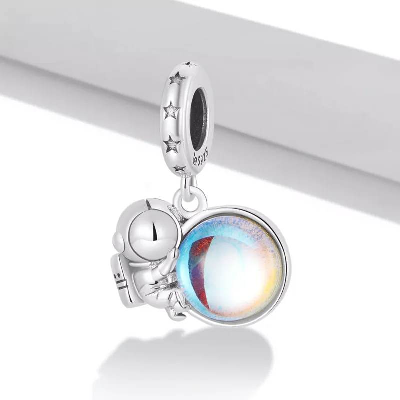 (immagine per) Charm Pendente tipo Pandora Astronauta lunare - BSC581 - Visualizza 2