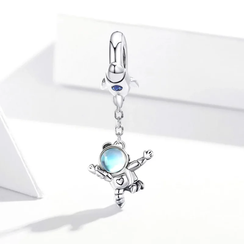 (immagine per) Charm Pendente tipo Pandora Astronave e astronauta - SCC1695 - Visualizza 2