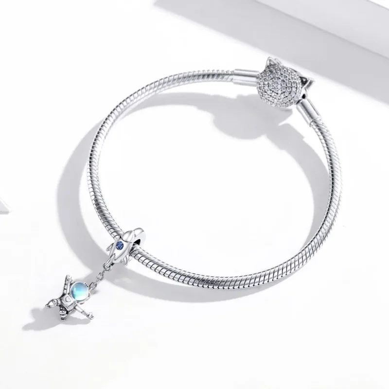 (immagine per) Charm Pendente tipo Pandora Astronave e astronauta - SCC1695 - Visualizza 3