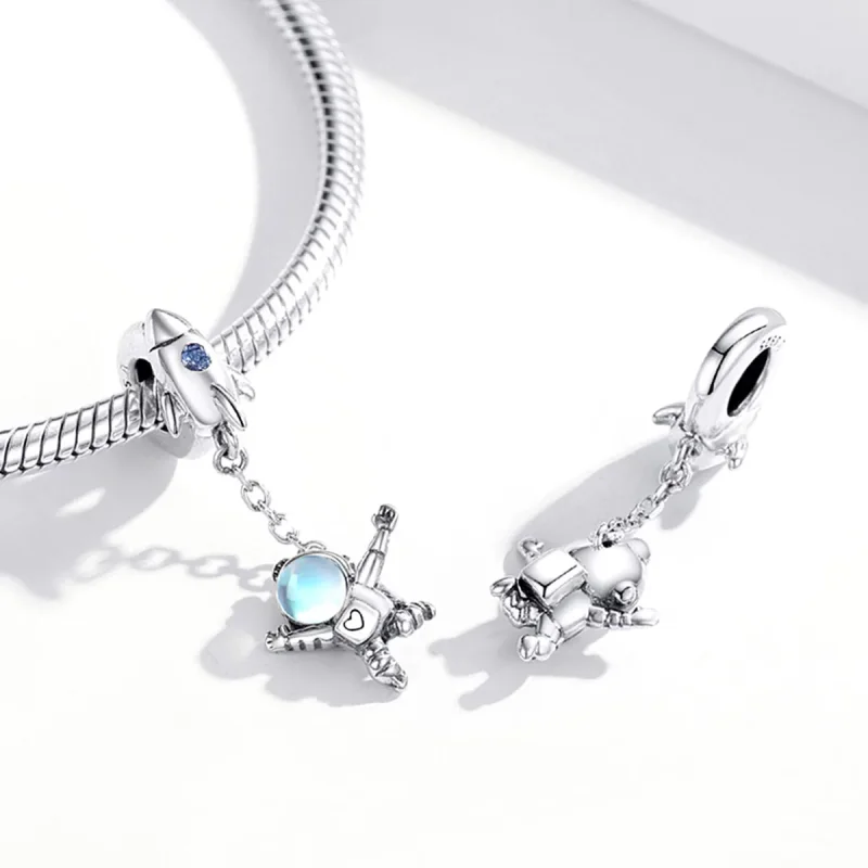 (immagine per) Charm Pendente tipo Pandora Astronave e astronauta - SCC1695 - Visualizza 4