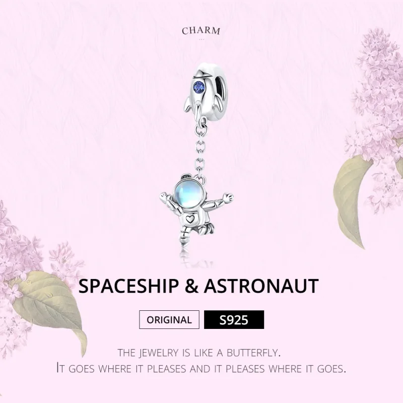 (immagine per) Charm Pendente tipo Pandora Astronave e astronauta - SCC1695 - Visualizza 6
