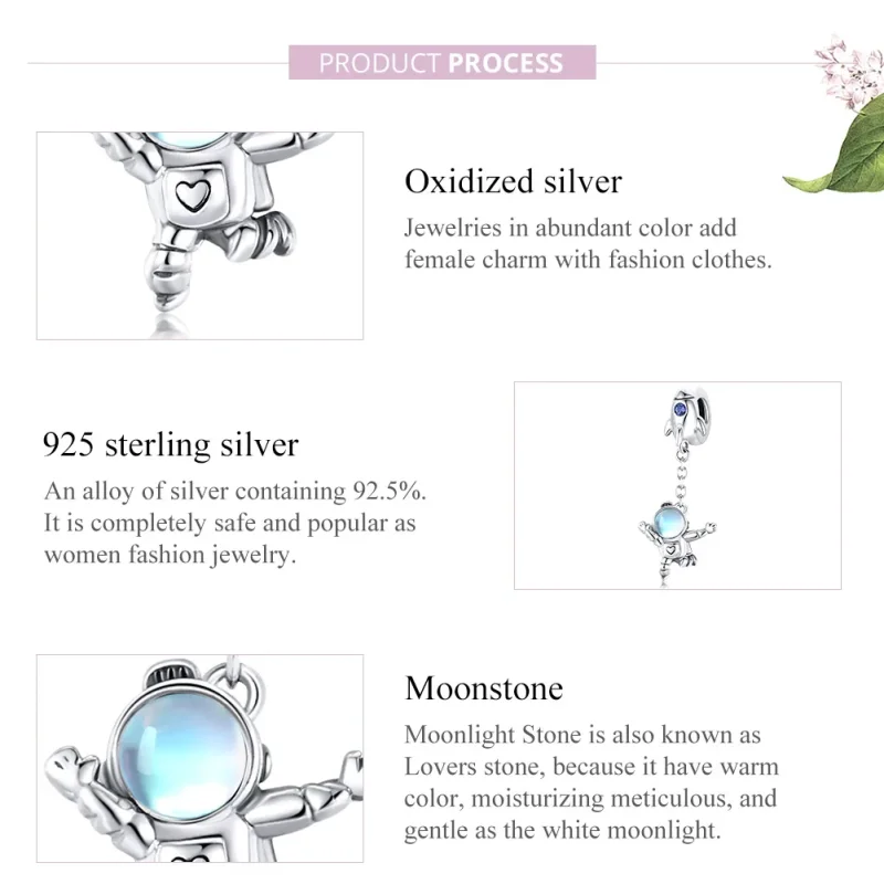 (immagine per) Charm Pendente tipo Pandora Astronave e astronauta - SCC1695 - Visualizza 8