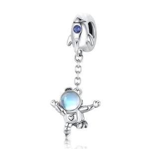 (immagine per) Charm Pendente tipo Pandora Astronave e astronauta - SCC1695