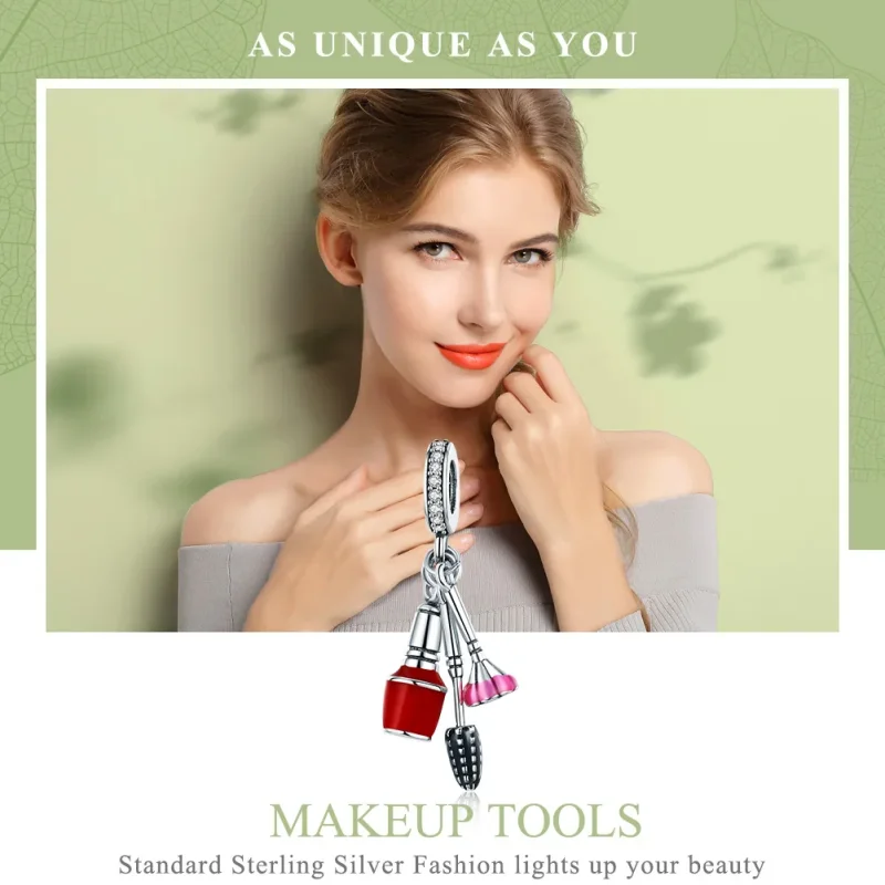 (immagine per) Charm Pendente tipo Pandora Bellissimi artefatti Trucco - SCC785 - Visualizza 6
