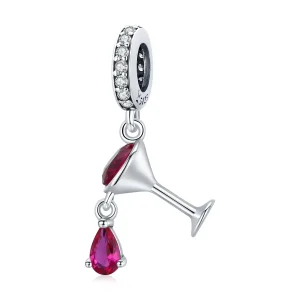 (immagine per) Charm Pendente tipo Pandora Bicchiere Di Vino Agitato - SCC1997