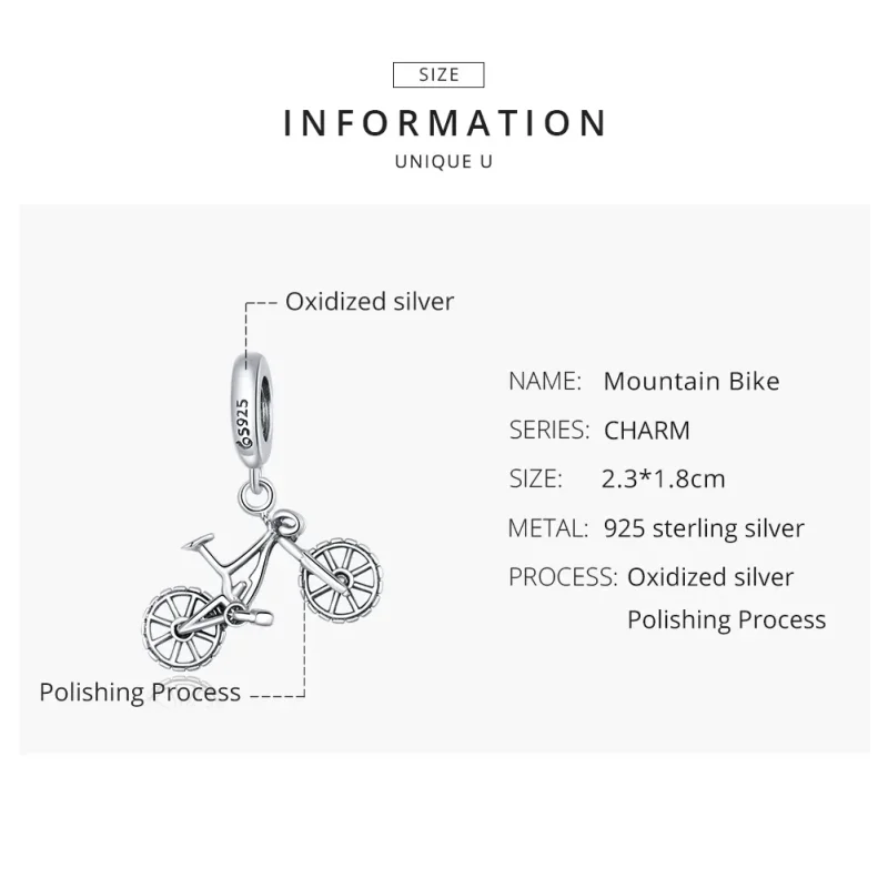 (immagine per) Charm Pendente tipo Pandora Bicicletta - BSC384 - Visualizza 8