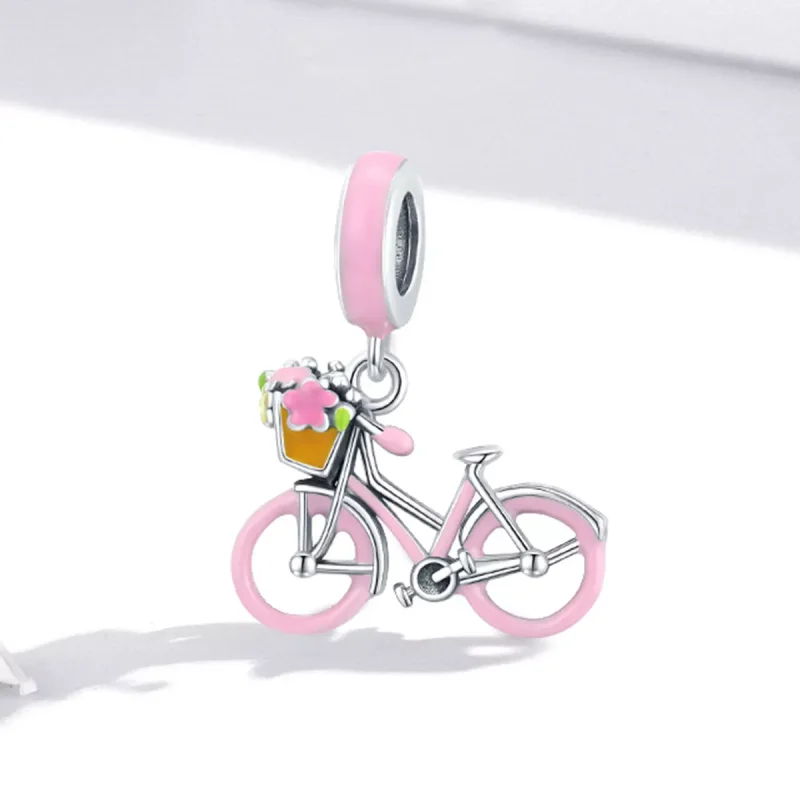 (immagine per) Charm Pendente tipo Pandora Bicicletta rosa - SCC1975 - Visualizza 2