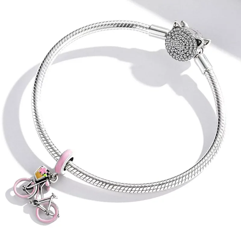 (immagine per) Charm Pendente tipo Pandora Bicicletta rosa - SCC1975 - Visualizza 3