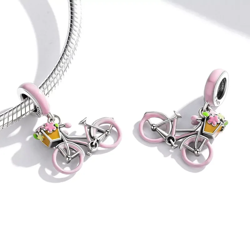 (immagine per) Charm Pendente tipo Pandora Bicicletta rosa - SCC1975 - Visualizza 4