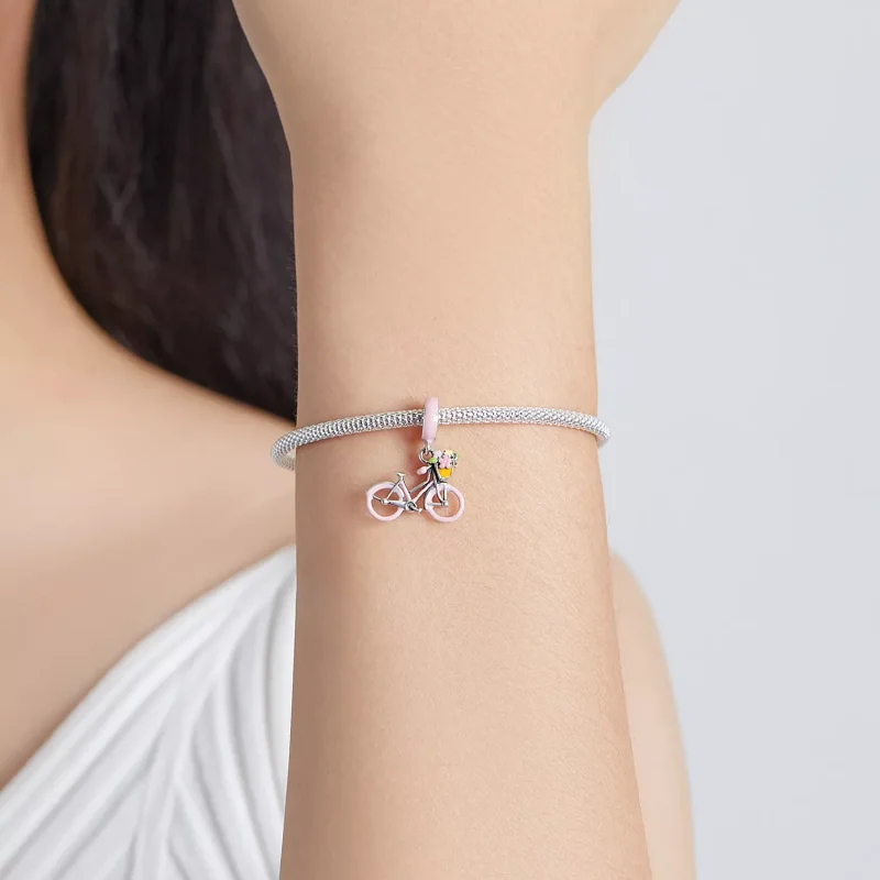 (immagine per) Charm Pendente tipo Pandora Bicicletta rosa - SCC1975 - Visualizza 5