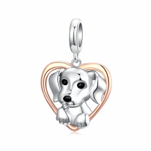 (immagine per) Charm Pendente tipo Pandora Bicolore Cucciolo di Labrador - SCC1611