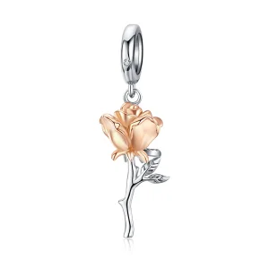 (immagine per) Charm Pendente tipo Pandora Bicolore Lover Rose Due Colori Fiori - BSC145