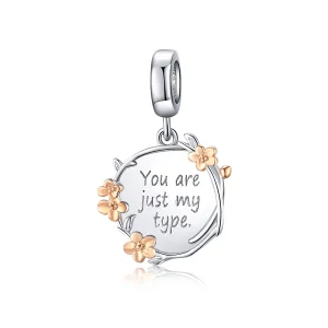 (immagine per) Charm Pendente tipo Pandora Bicolore Tu sei solo il mio tipo - BSC147
