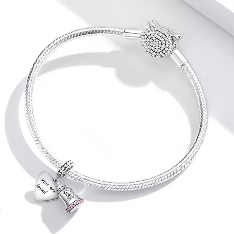 (immagine per) Charm Pendente tipo Pandora Bottiglia dell'orso del bambino - BSC491 - Visualizza 3
