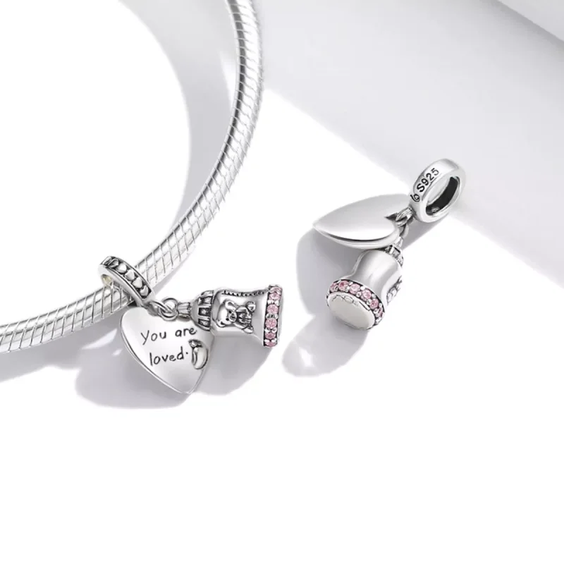 (immagine per) Charm Pendente tipo Pandora Bottiglia dell'orso del bambino - BSC491 - Visualizza 4