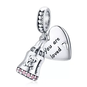 (immagine per) Charm Pendente tipo Pandora Bottiglia dell'orso del bambino - BSC491