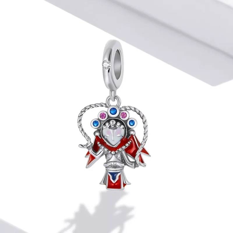 (immagine per) Charm Pendente tipo Pandora Burattino dell'Opera di Pechino - SCC2109 - Visualizza 2