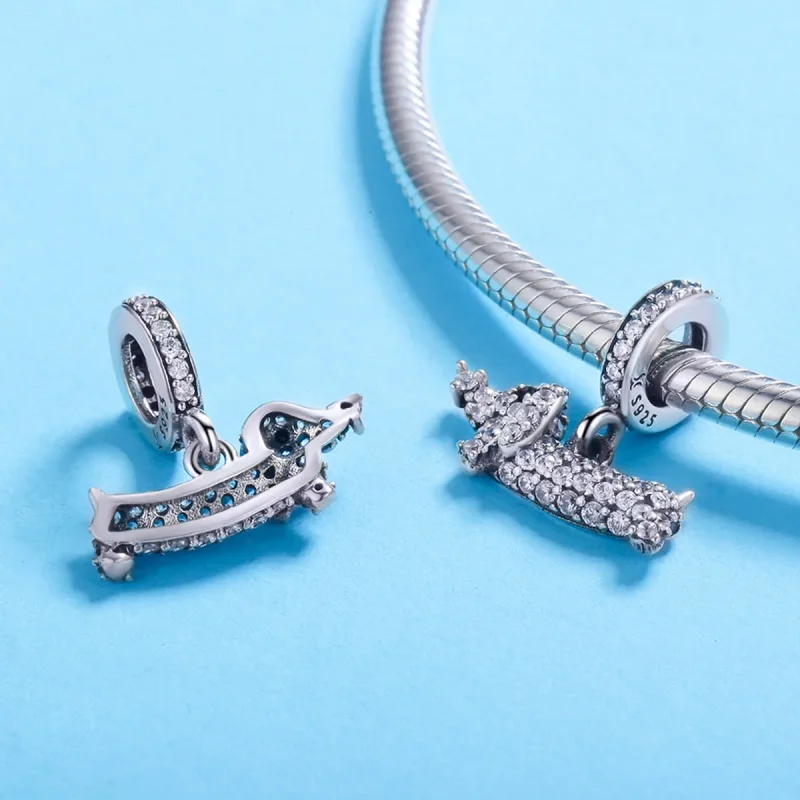 (immagine per) Charm Pendente tipo Pandora Cane da salsiccia bassotto - SCC709 - Visualizza 3