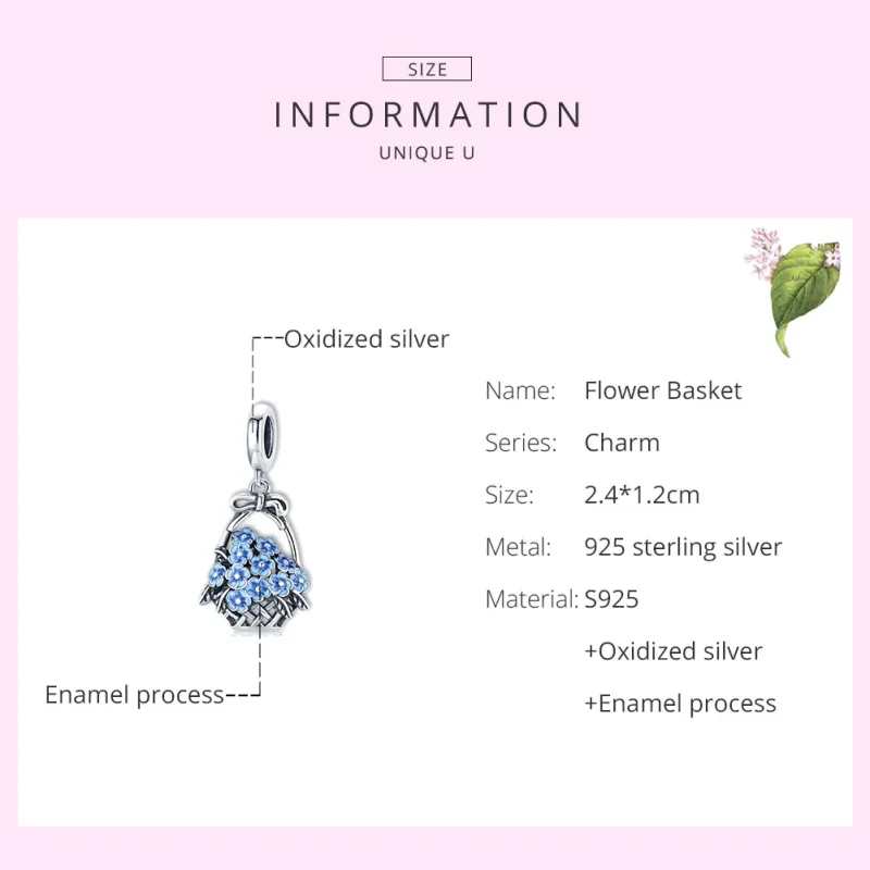 (immagine per) Charm Pendente tipo Pandora Cesto di fiori - SCC1717 - Visualizza 6