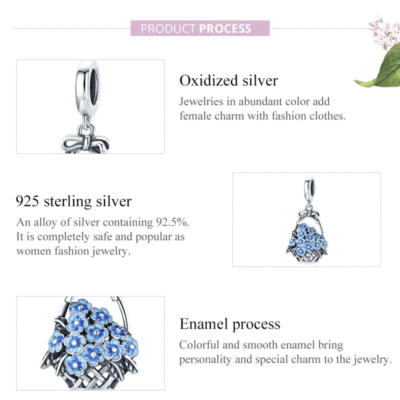 (immagine per) Charm Pendente tipo Pandora Cesto di fiori - SCC1717 - Visualizza 7