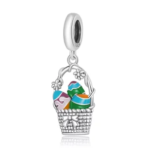 (immagine per) Charm Pendente tipo Pandora Cesto di uova - SCC2118