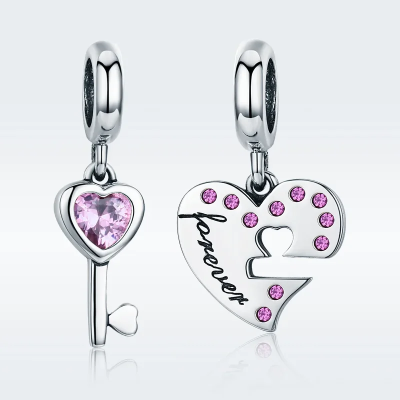 (immagine per) Charm Pendente tipo Pandora Chiave del cuore - SCC638 - Visualizza 3