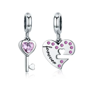 (immagine per) Charm Pendente tipo Pandora Chiave del cuore - SCC638