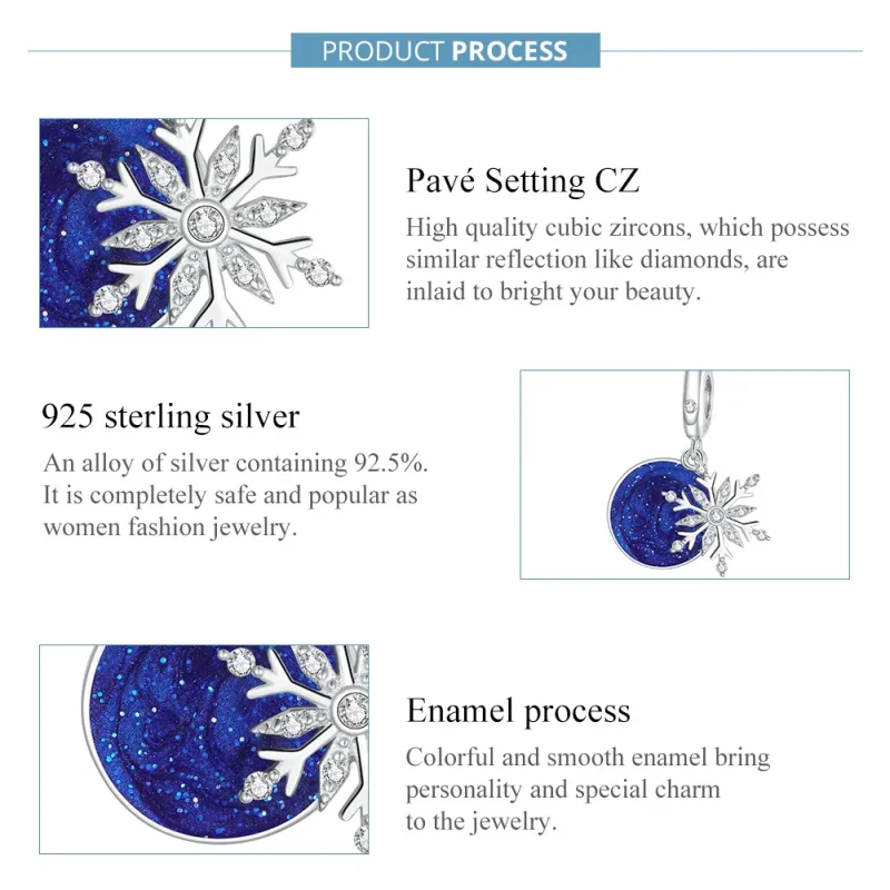 (immagine per) Charm Pendente tipo Pandora Cielo notturno innevato - BSC367 - Visualizza 7