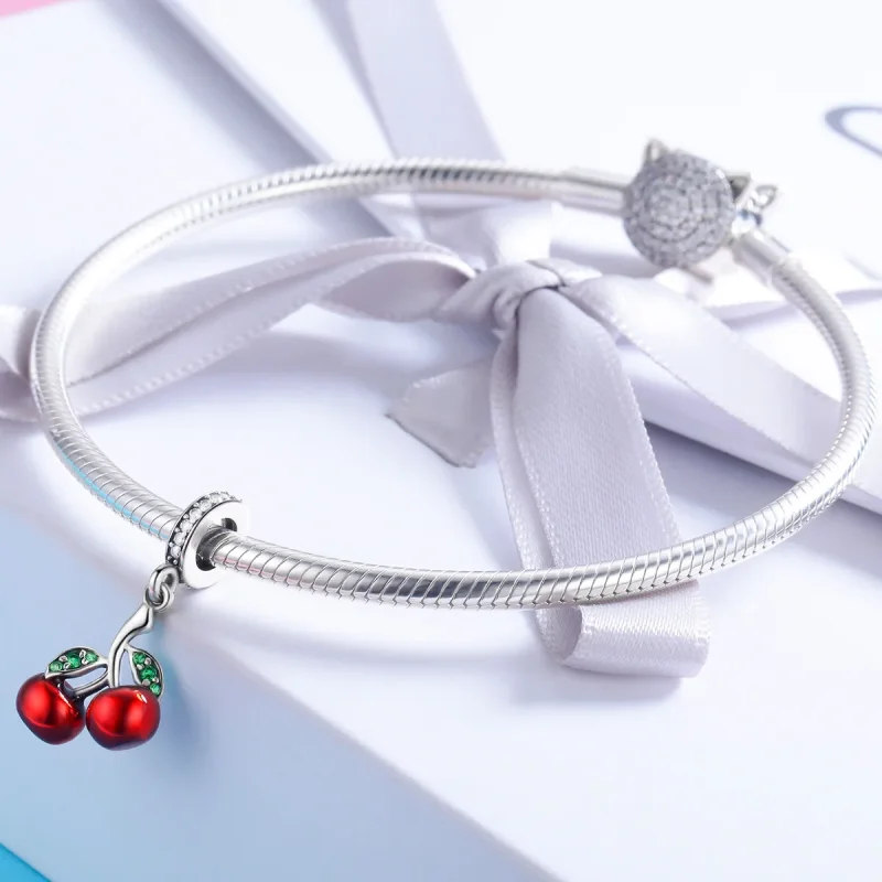 (immagine per) Charm Pendente tipo Pandora Ciliegie estive - SCC784 - Visualizza 3