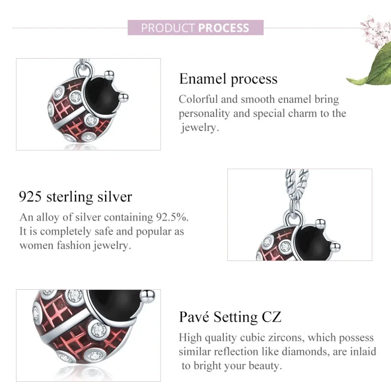 (immagine per) Charm Pendente tipo Pandora Coccinella a sei stelle - SCC1874 - Visualizza 7